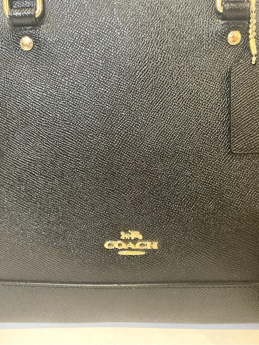 Coach Black Saffiano Dome Satchel with Wallet and Detachable Strap